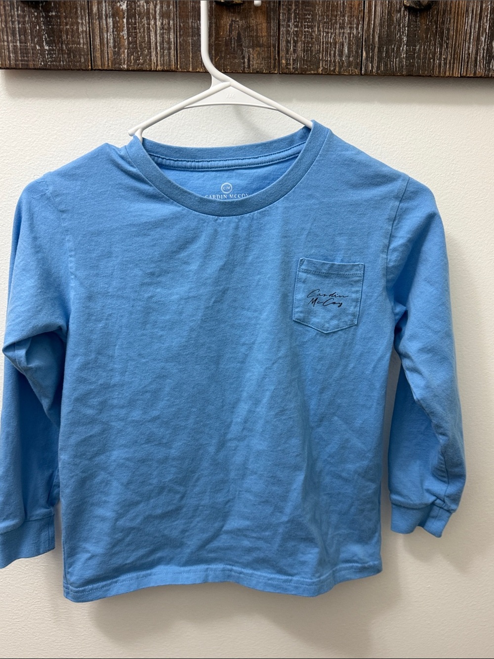 Cardin McCoy Kids' Light Blue Long-Sleeve Pocket Tee